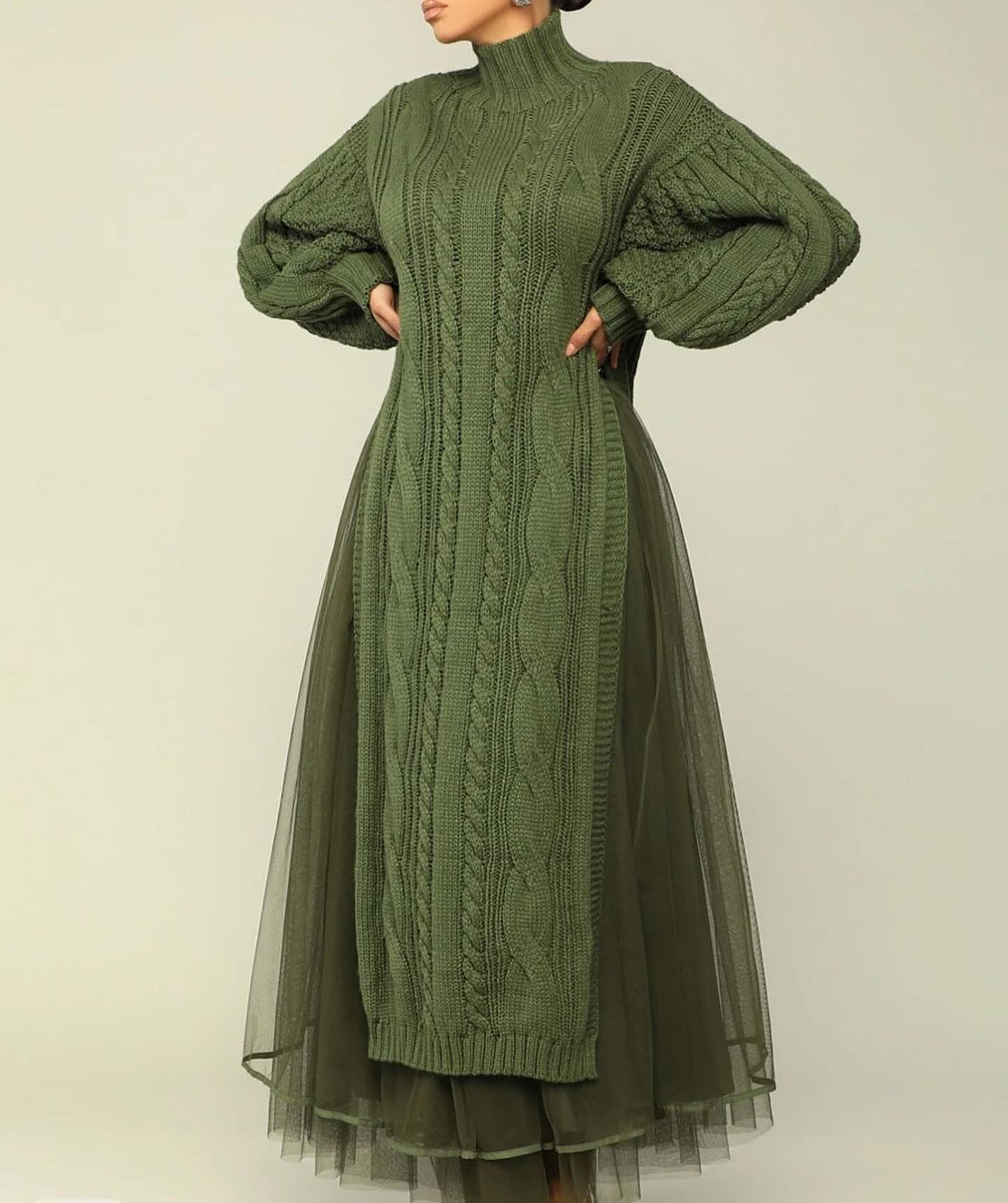 Knit Tulle Two Piece Skirt Set