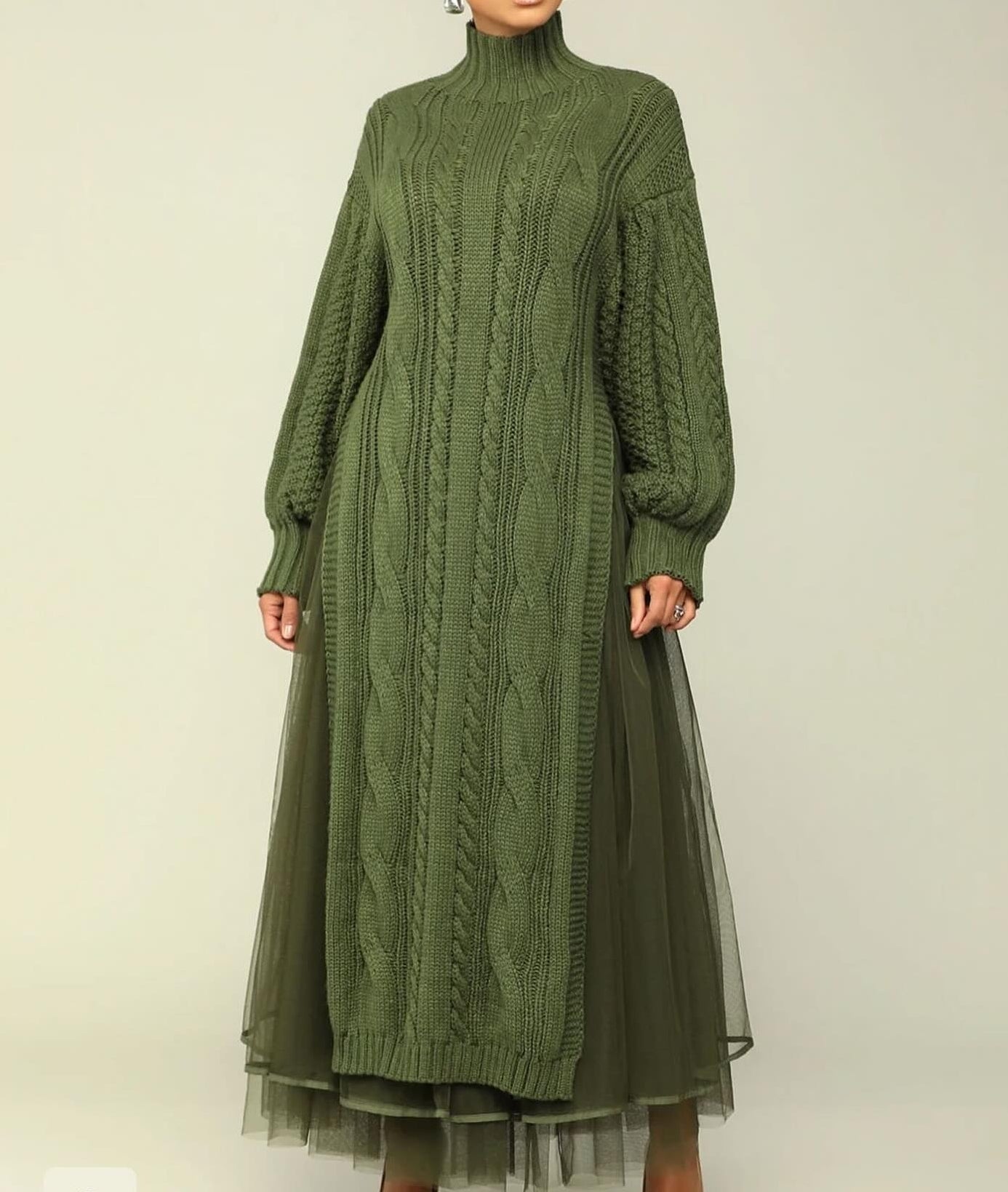 Knit Tulle Two Piece Skirt Set