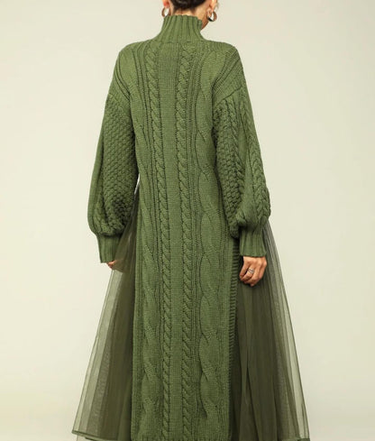 Knit Tulle Two Piece Skirt Set