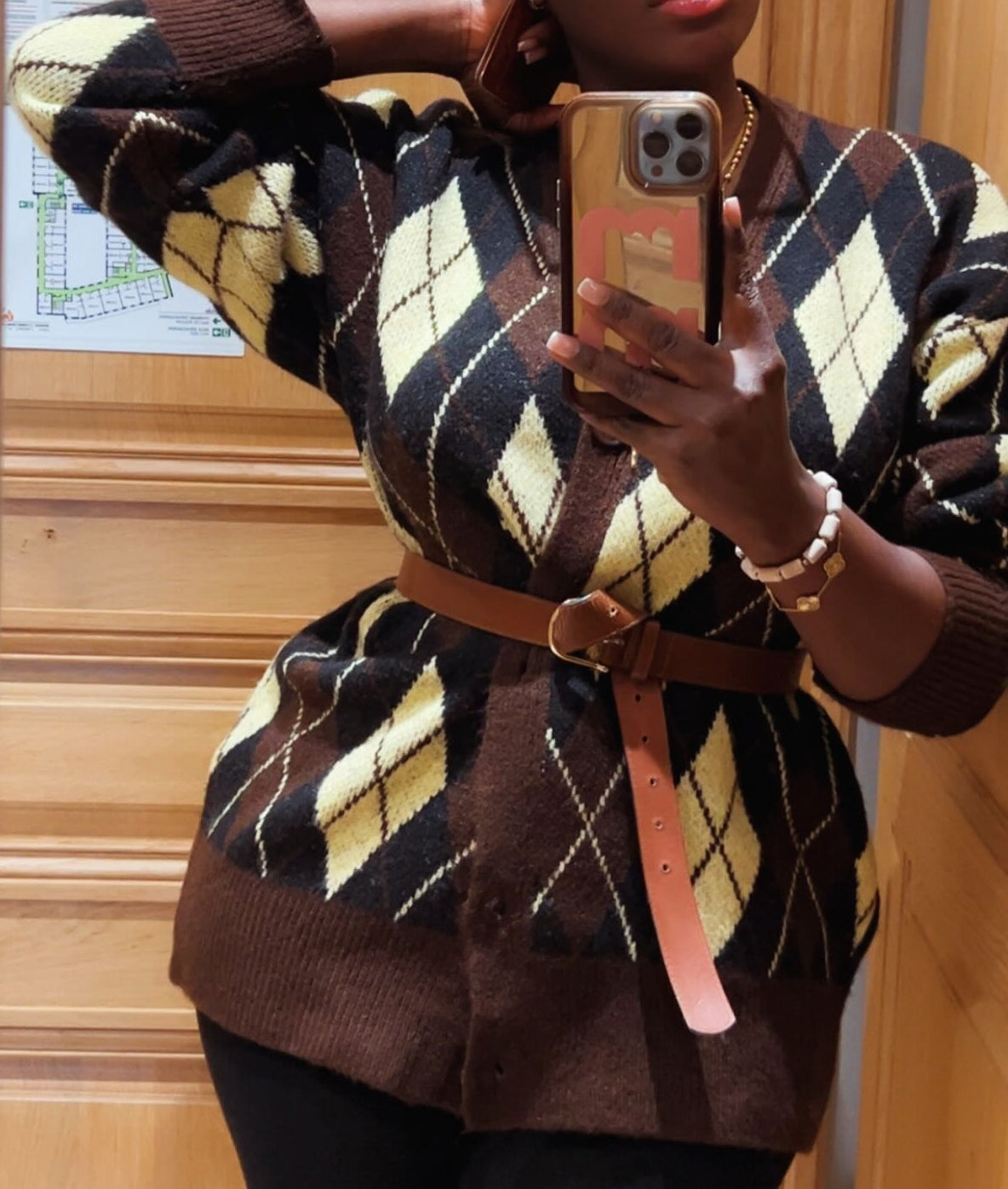 Diamond Knitted Cardigan