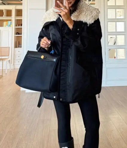 Plush Collar Special Edition Black Coat