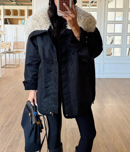 Plush Collar Special Edition Black Coat