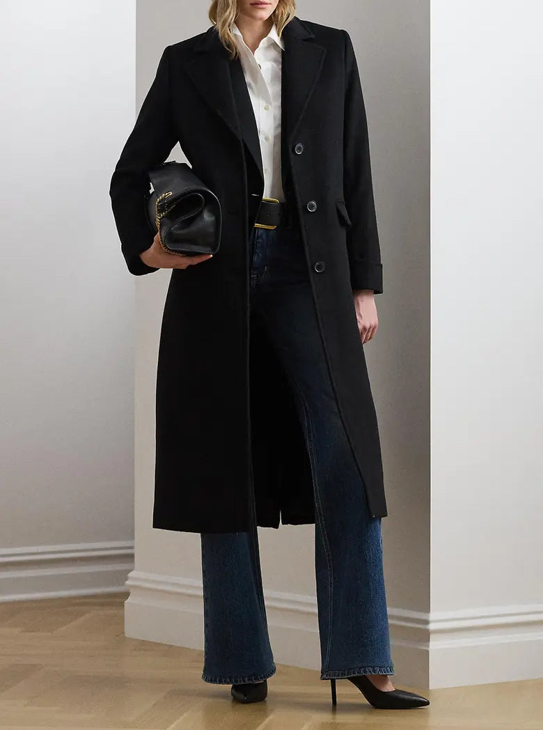 Longline Wool Blend Reefer Coat