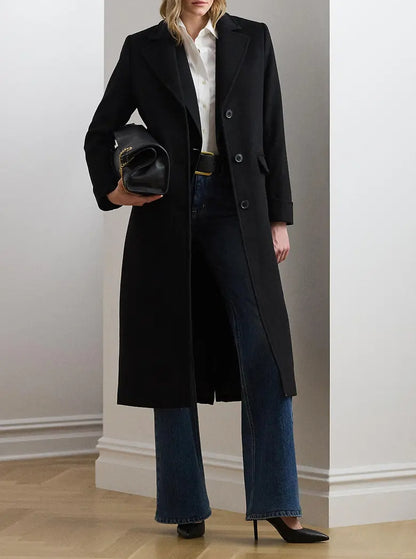 Longline Wool Blend Reefer Coat