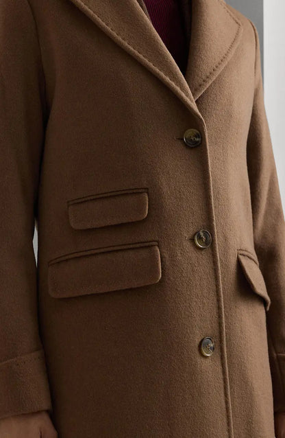 Longline Wool Blend Reefer Coat