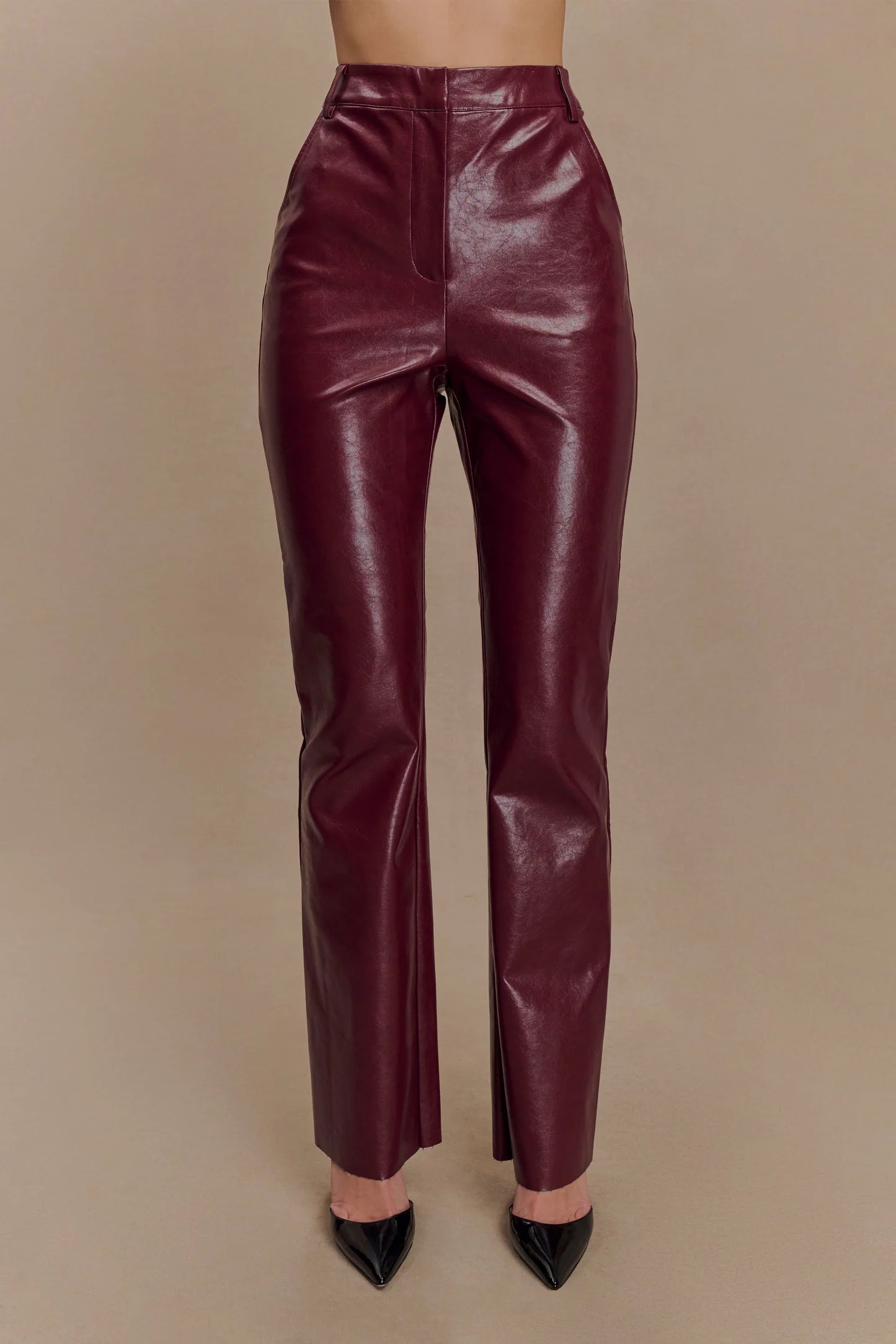 Straight Leg Faux Leather Pants