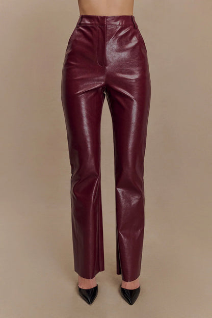 Straight Leg Faux Leather Pants