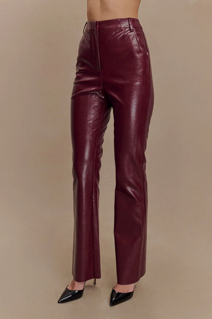 Straight Leg Faux Leather Pants