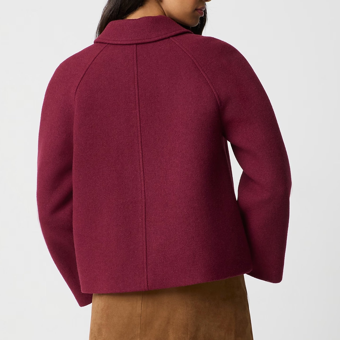 Cropped Wool-blend Swing Coat