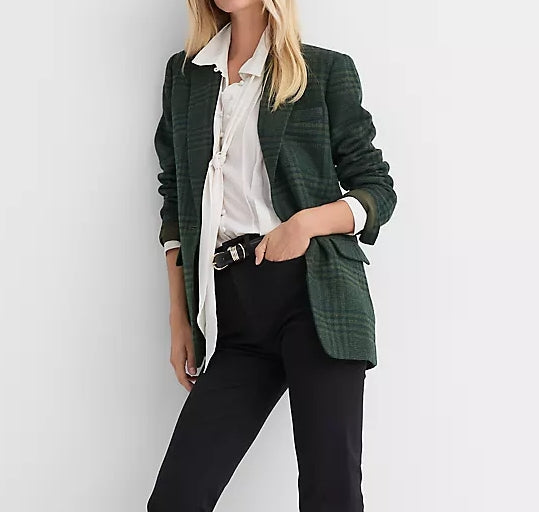 Petite Houndstooth Oversized Blazer