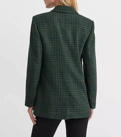 Petite Houndstooth Oversized Blazer