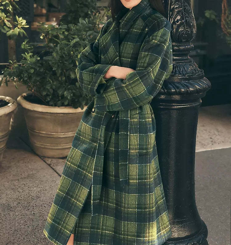 Plaid Trench Coat