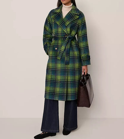 Plaid Trench Coat