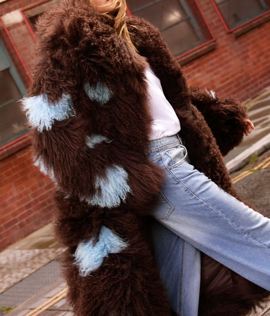 Premium Shearling Patchwork Coat