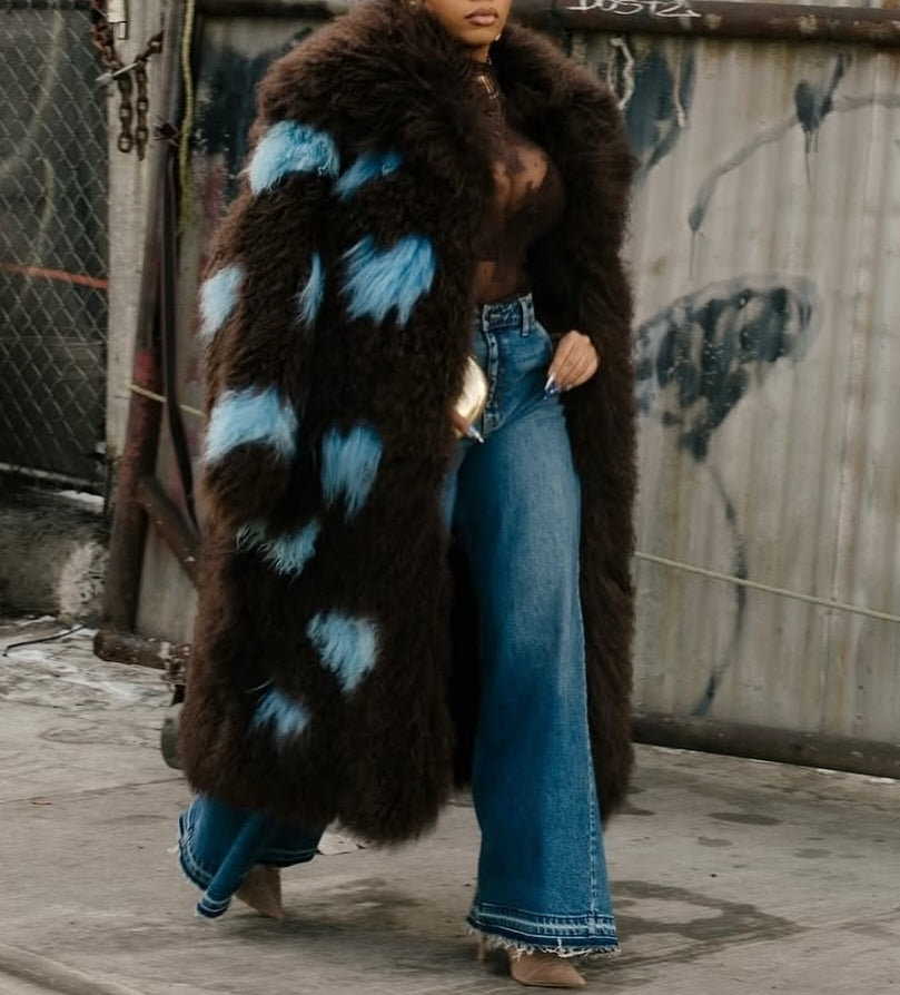 Premium Shearling Patchwork Coat