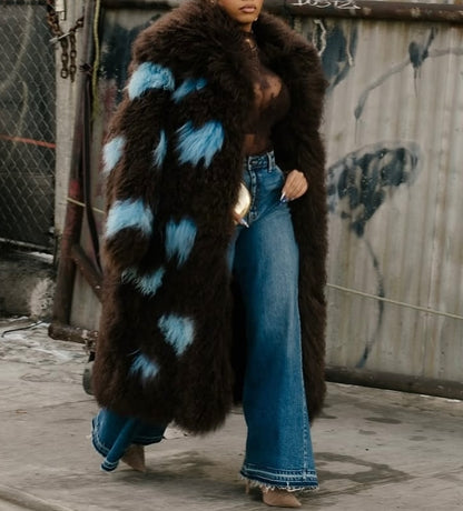 Premium Shearling Patchwork Coat