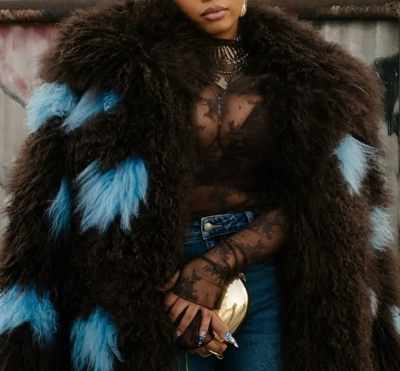 Premium Shearling Patchwork Coat