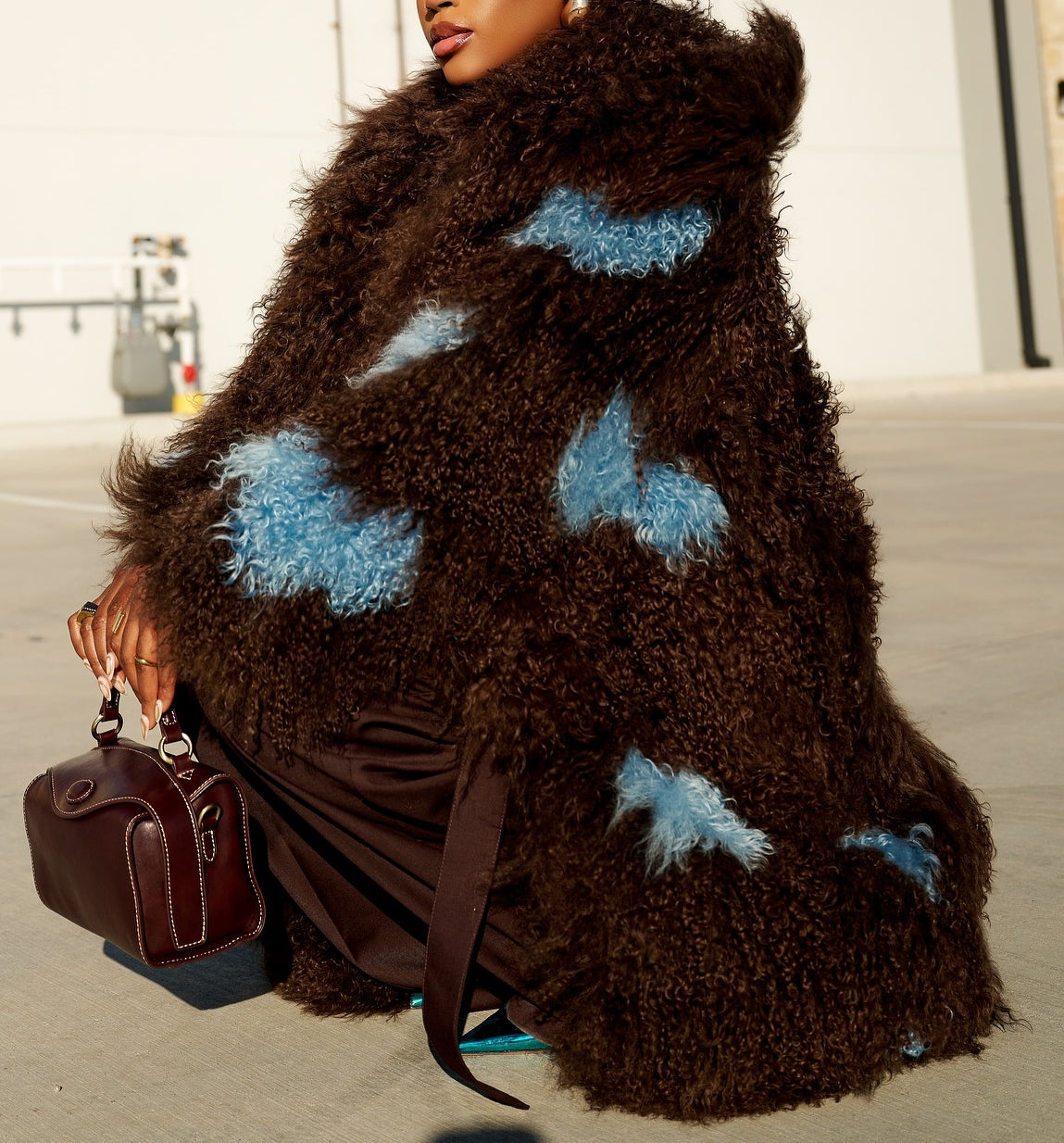 Premium Shearling Patchwork Coat