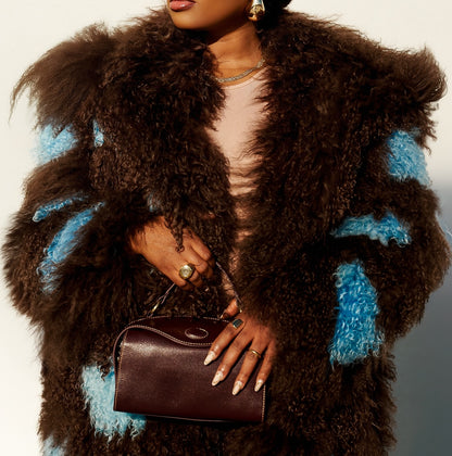 Premium Shearling Patchwork Coat