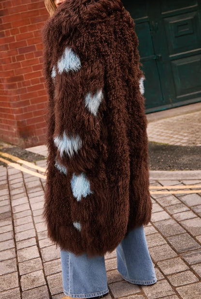 Premium Shearling Patchwork Coat