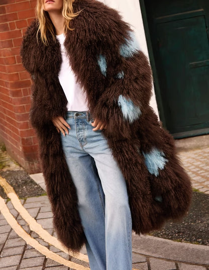 Premium Shearling Patchwork Coat