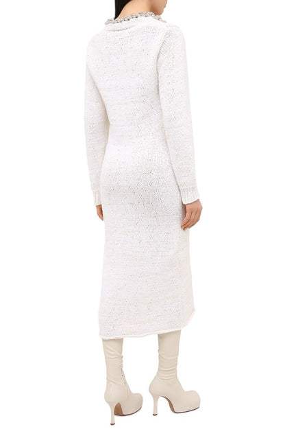 Cowl Neck Midi Knit Dress