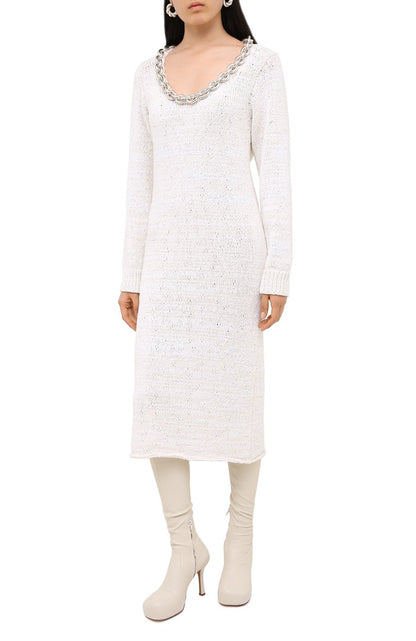 Cowl Neck Midi Knit Dress