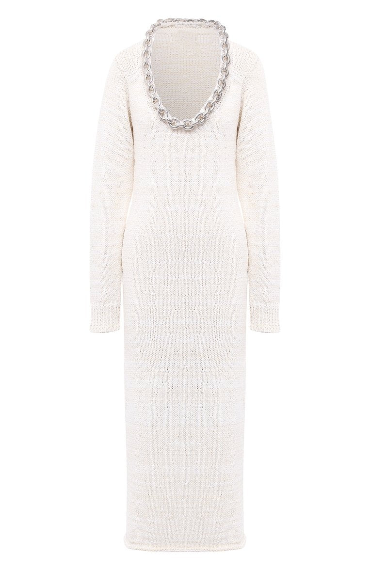 Cowl Neck Midi Knit Dress