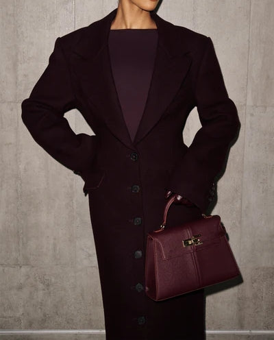 Elegant Lapel Button Long Coat