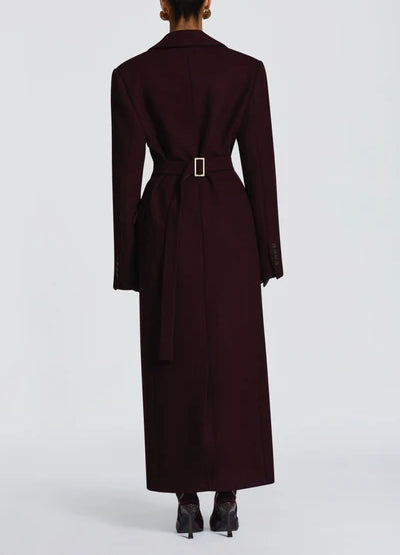 Elegant Lapel Button Long Coat