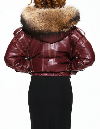 Fur Collar Multi-pocket Bomber Jacket