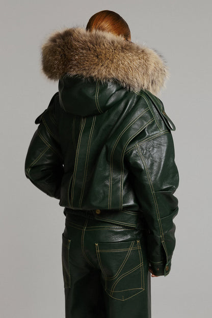 Fur Collar Multi-pocket Bomber Jacket