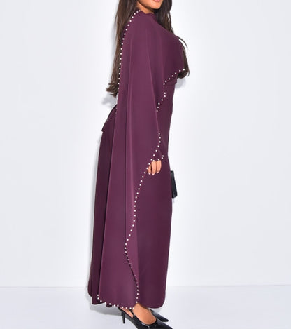 Maxi Cape Dress With Pearls