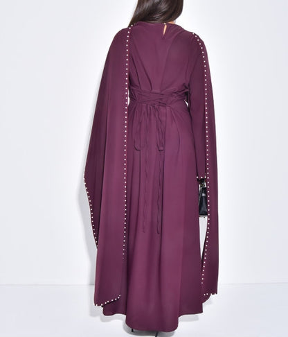 Maxi Cape Dress With Pearls