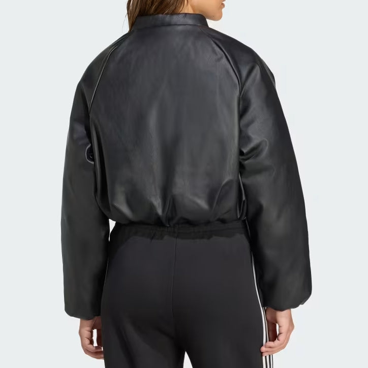 Pleather Bomber Down Jacket