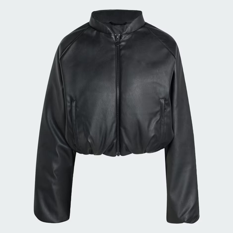 Pleather Bomber Down Jacket