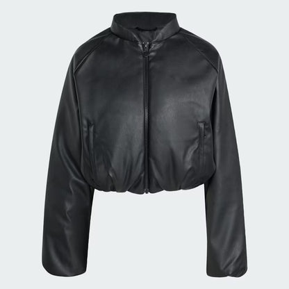 Pleather Bomber Down Jacket