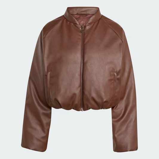 Pleather Bomber Down Jacket