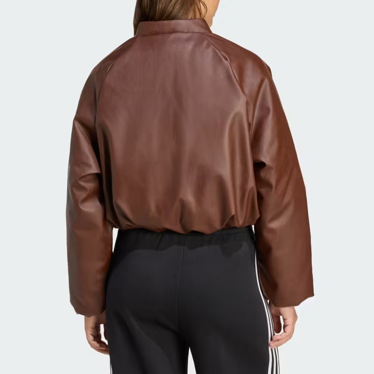 Pleather Bomber Down Jacket