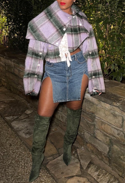 Pretty Plaid Cropped Jacket