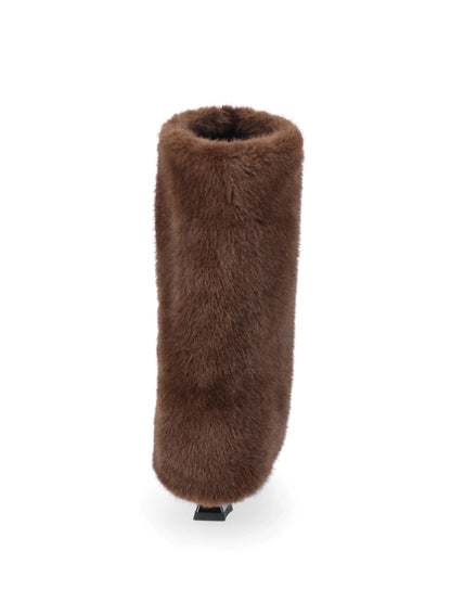Women's Heeled Faux Fur Cuff Boots