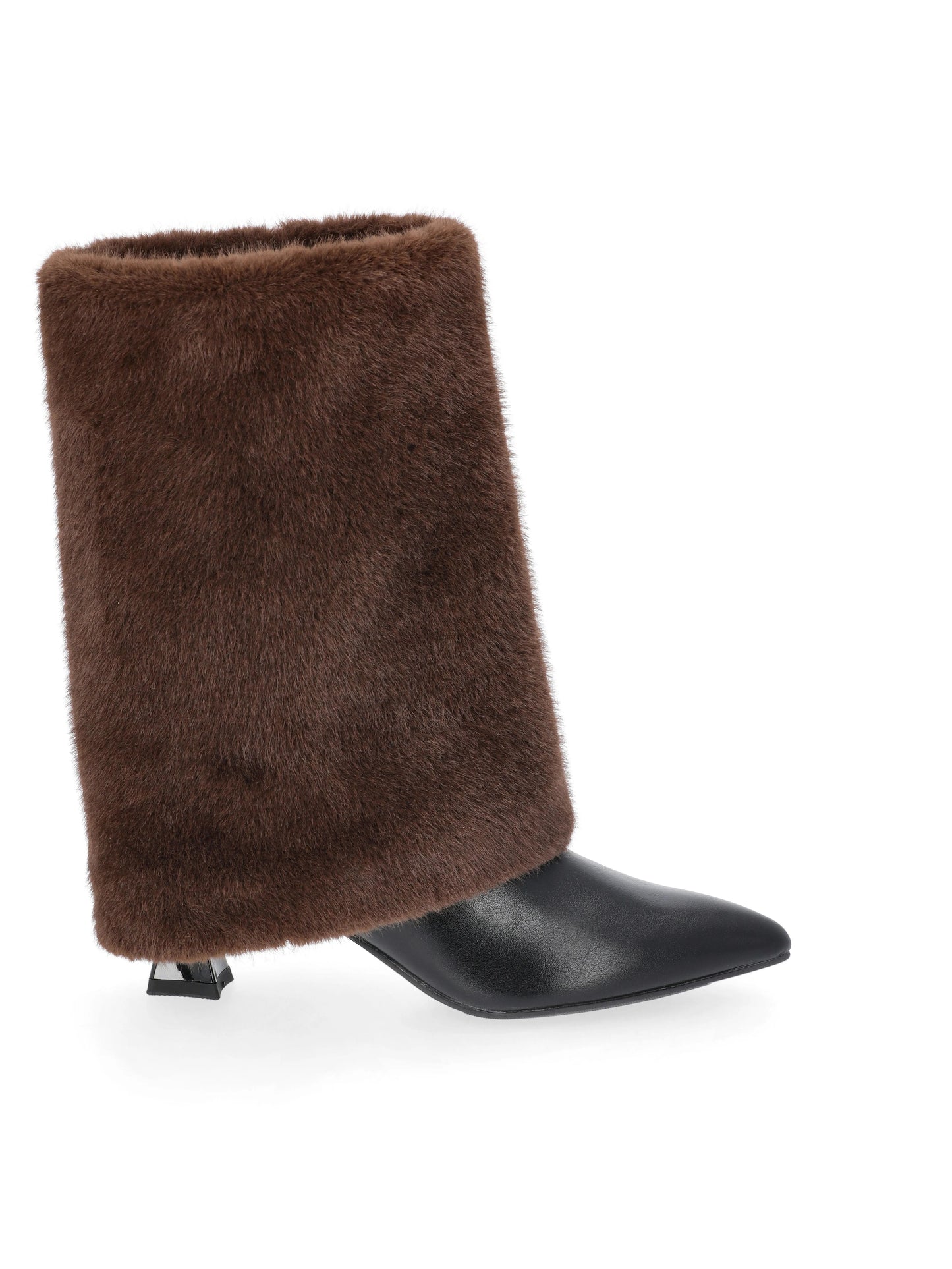 Women's Heeled Faux Fur Cuff Boots