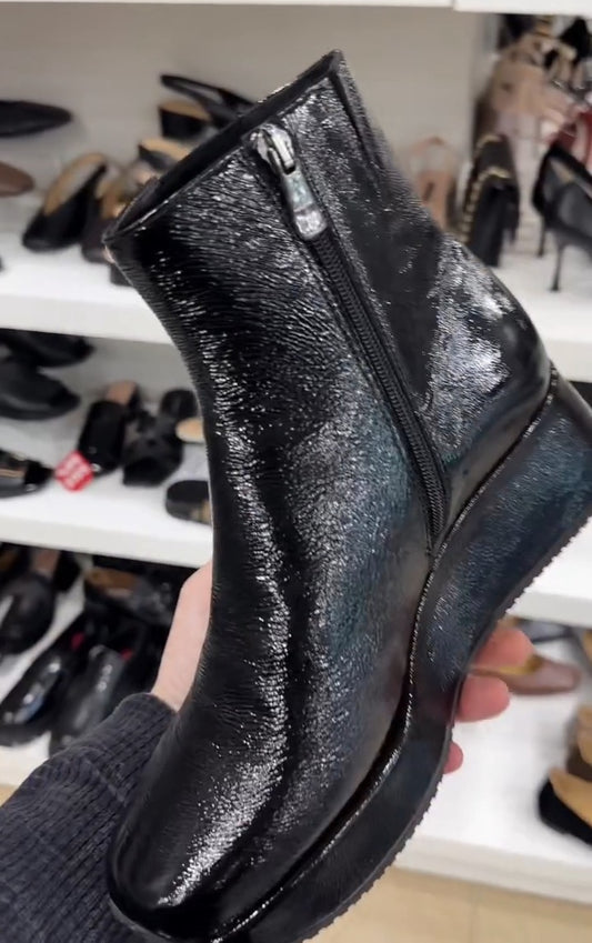 Women's Wedge Patent Leather Boots