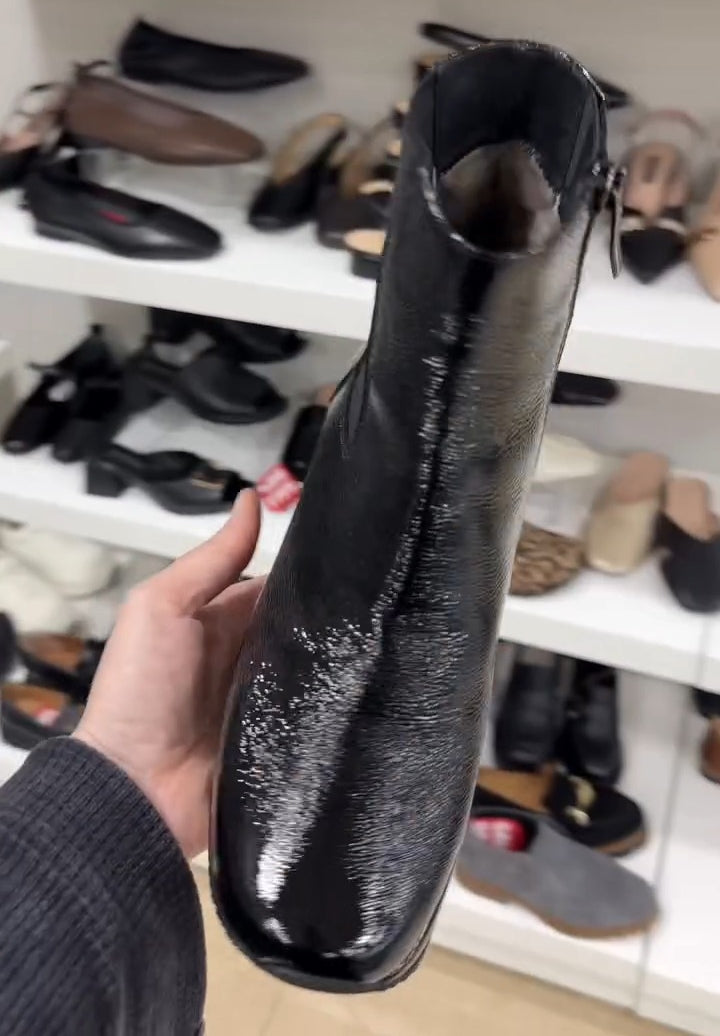 Women's Wedge Patent Leather Boots