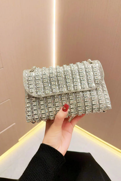 Women's Sparkly Rhinestone Crystal Glitter Clutch Bag