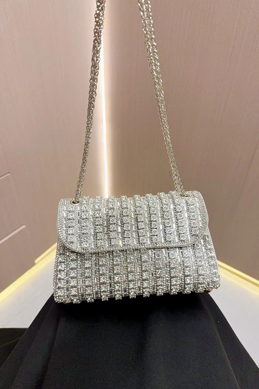 Women's Sparkly Rhinestone Crystal Glitter Clutch Bag