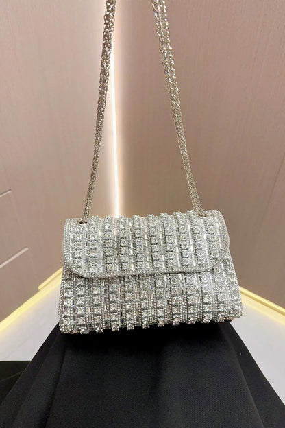 Women's Sparkly Rhinestone Crystal Glitter Clutch Bag
