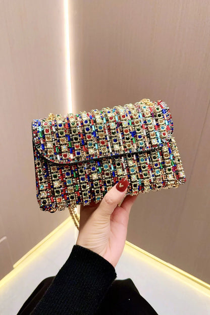 Women's Sparkly Rhinestone Crystal Glitter Clutch Bag