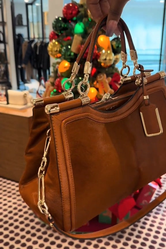 Mixed Calf Hair Handbag With Strap