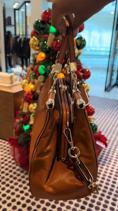 Mixed Calf Hair Handbag With Strap